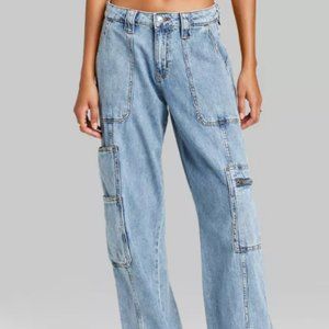 Cargo Baggy Jeans - Wild Fable™ Medium Wash